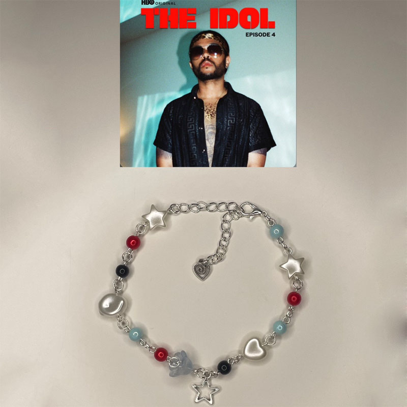 Handmade the weeknd bracelets No. 8 ball star beaded dice bracelet coquettish y2k gothic: dark green