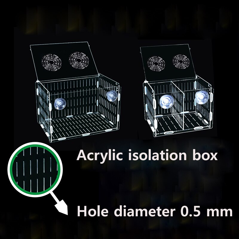 Acrylic Isolation Box Transparent Fish Tank Breeding Box Guppy Mini Parrot Hatching Box Aquarium Accessories 20X20X20cm