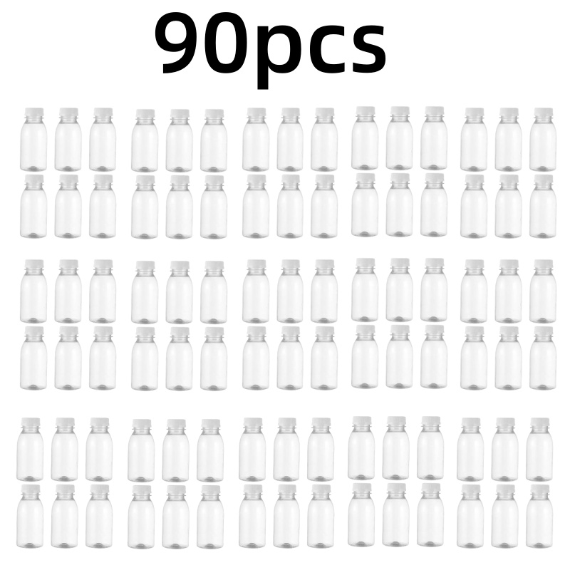 6pcs Small Plastic Bottle 100ml Milk Bottles Small Juice Bottles Leakproof Milk Bottles Portable Beverage Bottles Plastic Water: Brown