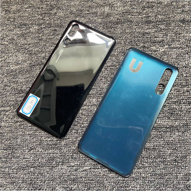 Vervanging Voor Huawei P20 Pro Terug Behuizing Glas Achterklep Battery Case Met Camera Lens Panel + Adhesive montage: no lens black