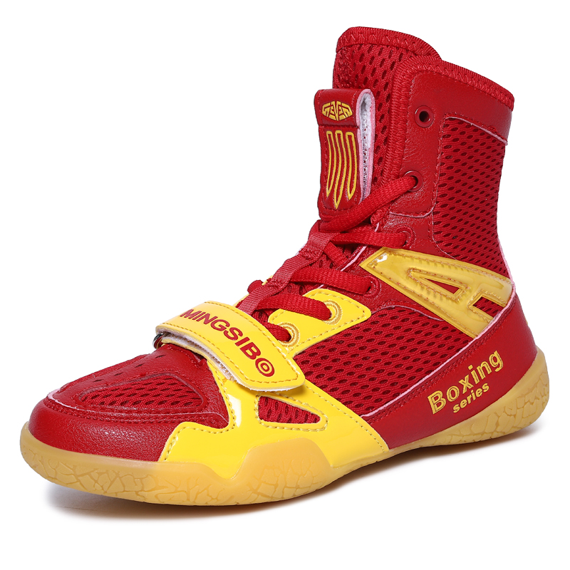Boxing Men Shoes Boxing Male Sneakers Lightweight Wrestling Footwears: Red / 36