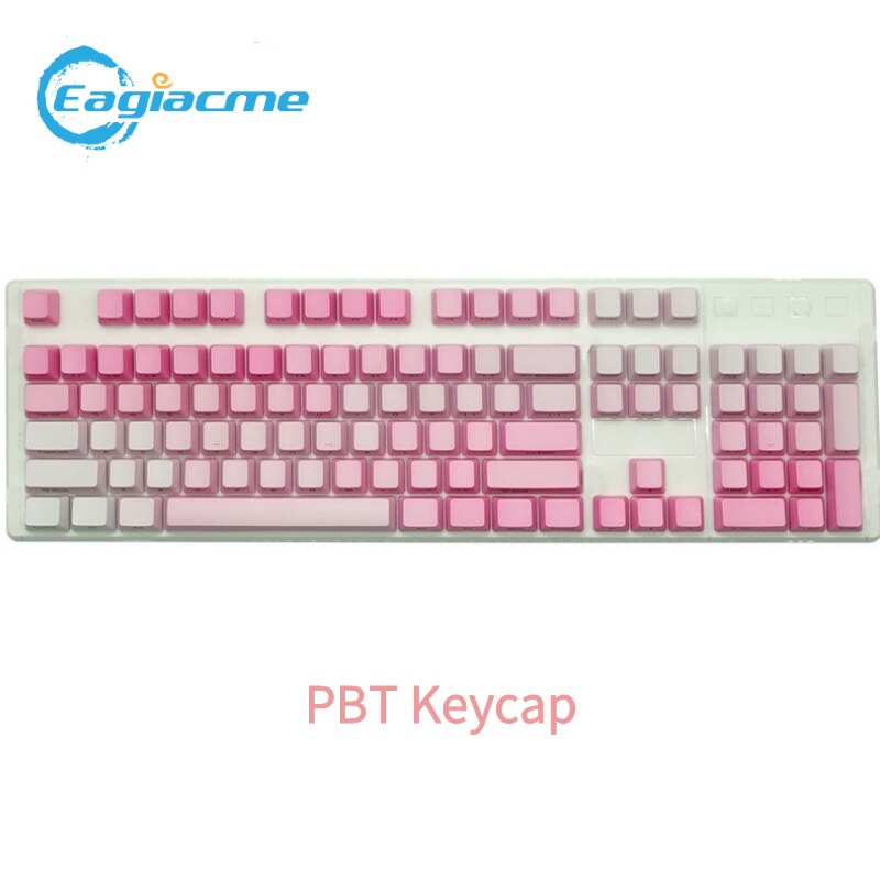 Teclas de gradiente PBT OEM para teclado mecánico, 104 teclas, grabado lateral opaco, teclas universales para teclado de juego, interruptor MX