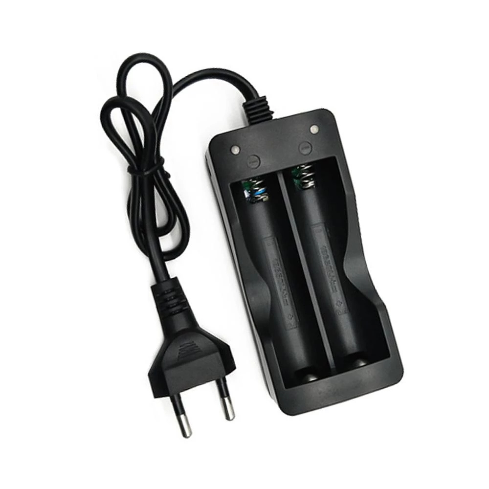 Cargador de batería 18650, 2 ranuras, carga independiente USB para carga 18650, cargador de batería de litio recargable DC 4,2 V, enchufe europeo