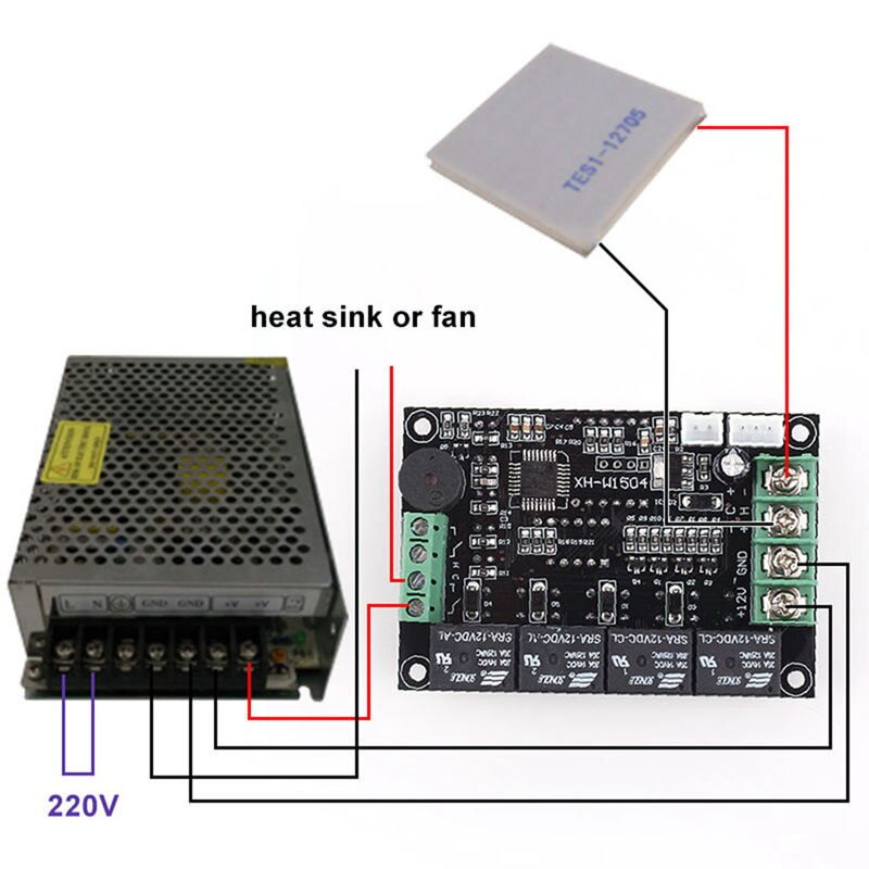 Xh-W1504 Tec Halfgeleider Koeler Thermostaat Automatische Constante Temperatuur Controller Bit Controle Module