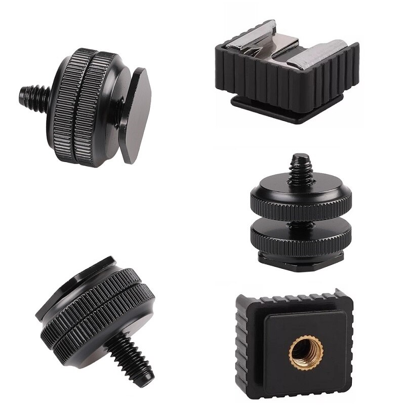 1/4" to 3/8" 5/8 Male to Female Double Layer Thread Screw Mount Adapter Tripod Plate Screw mount for Camera Flash Tripod Mic: Pink