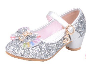 Lente Kinderen Schoenen Meisjes Hoge Hak Prinses Dans Sandalen Kids Schoenen Glitter Leer Mode Meisjes Feestjurk Trouwschoenen