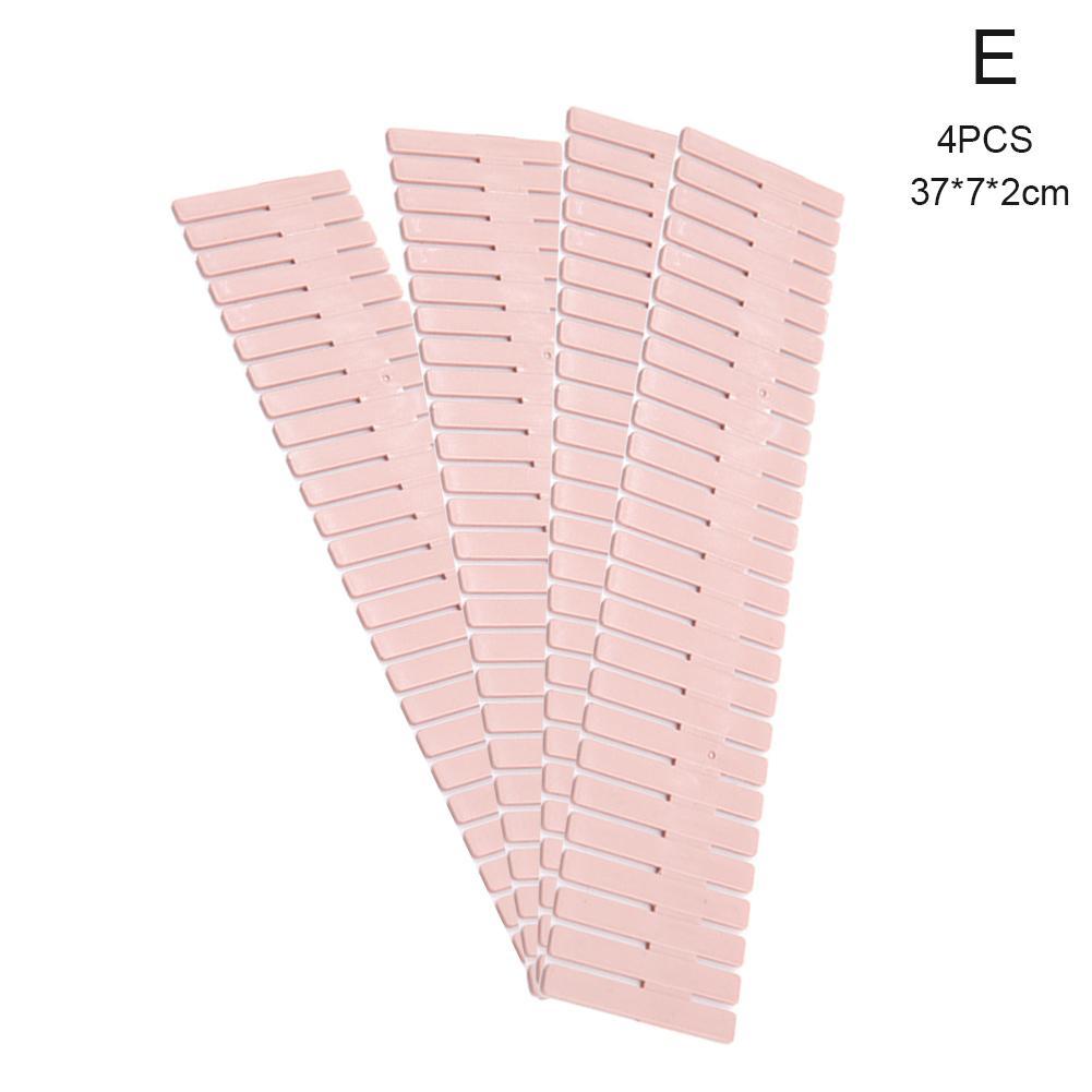 Adjustable Plastic Drawer Divider DIY Storage Shelves Partition Division Combination Free Space-saving Tools Board Househol R3R4: pink 37X7X2cm