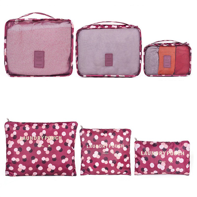 6-teiliges Reise-Organizer-einstellen, Koffer-Aufbewahrungsbeutel, tragbare Kleidung, Unterwäsche, Schuhe, Würfel, Reisen, machen-hoch-Taschen, Gepäck-Organizer: verrotten