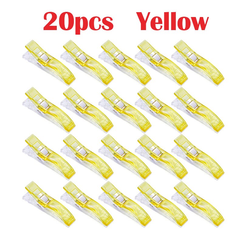 Clips de costura para manualidades, suministro de plástico mezclado para oficina y hogar, soporte para Patchwork, DIY: 20pcs Yellow