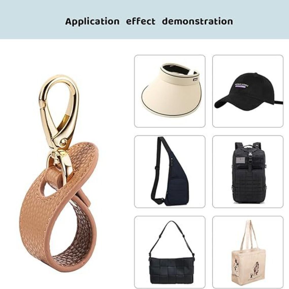 PU Leather Golf Baseball Hat Clip Clips On Bag Solid Color Travel Hat Clip Hat Strap Wallet Buckle Hat Holder Travel Accessory