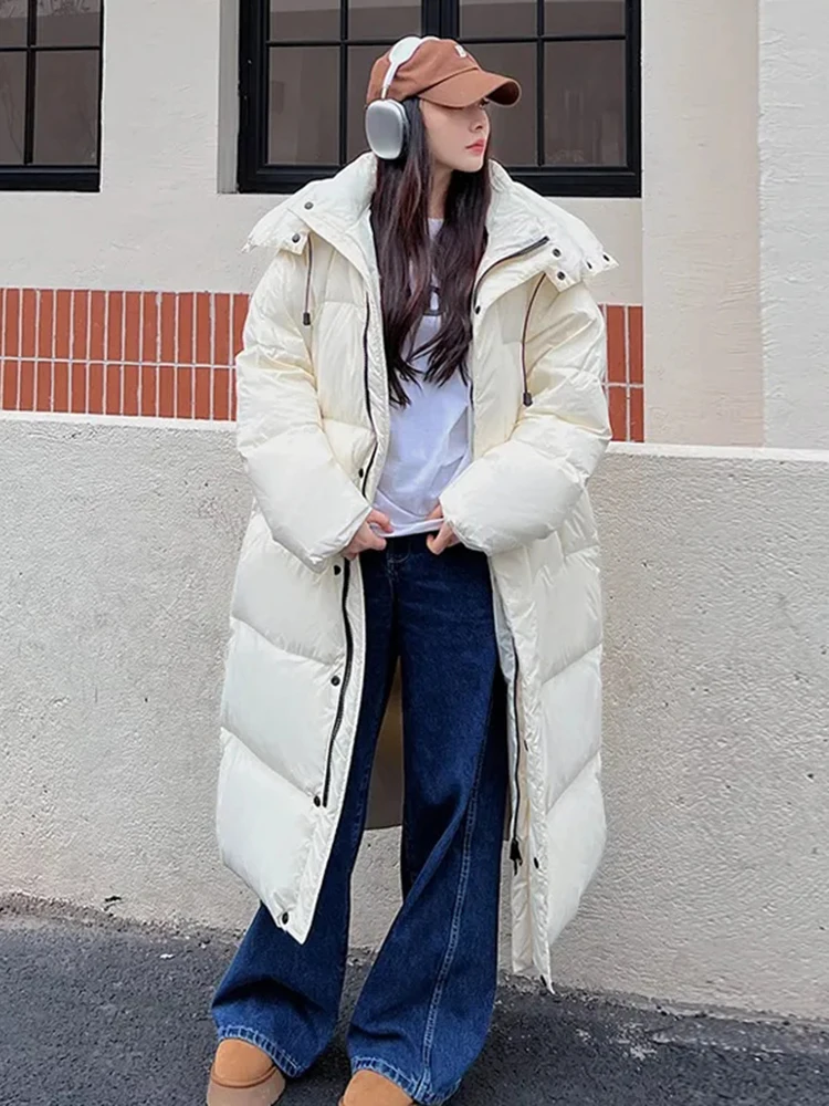 Wärmer Winter rosa Kapuze lange Parka Chaqueta dicke Wind dichte Parca Mantel lässig Schnee tragen Baumwolle gepolsterte Frauen Jaqueta