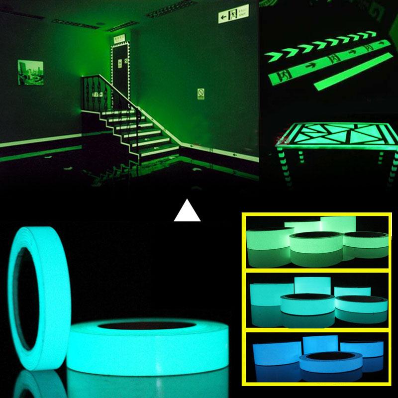 10 M * 10mm Lichtgevende Tape zelfklevende Glow In Dark Sticker Voor Exit Sign Muren Veiligheid Podium nachtzicht Home Decoratie Tape