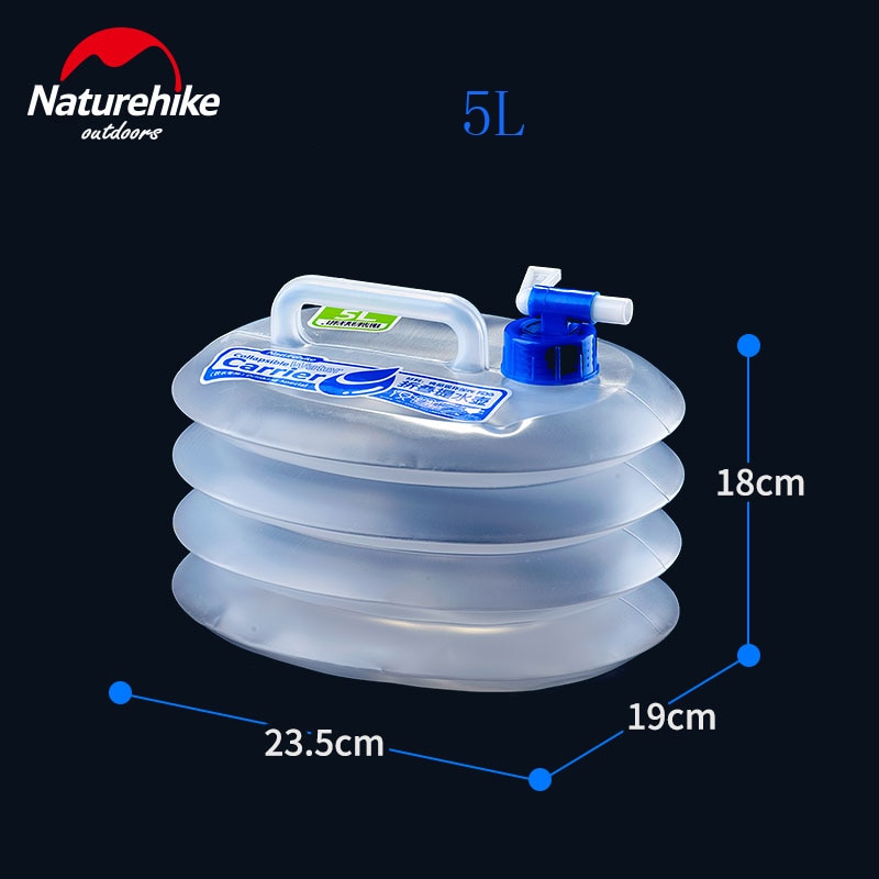 Naturehike Campeggio Esterno Benna Pieghevole Pieghevole Sacchetto di Acqua Contenitore Pieghevole Secchio/Rubinetto 5L/10L/15L Serbatoio di Acqua NH14S002-T