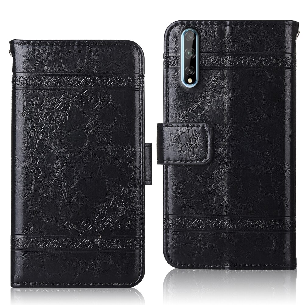 Book Case On Huawei Honor 30i Cover Huawei 30i Wallet Leather Case For Huawei Honor 30i Cover: oil-Black