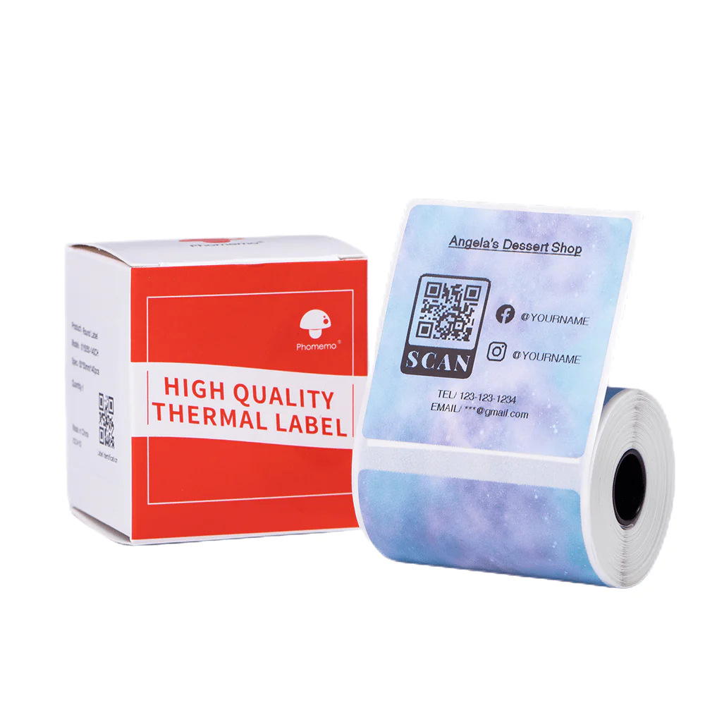 Phomemo M110 Printer Self-Adhesive Label Paper Square Round White Transparent Color Labels for M200 M120 Label Maker Sticker: LM
