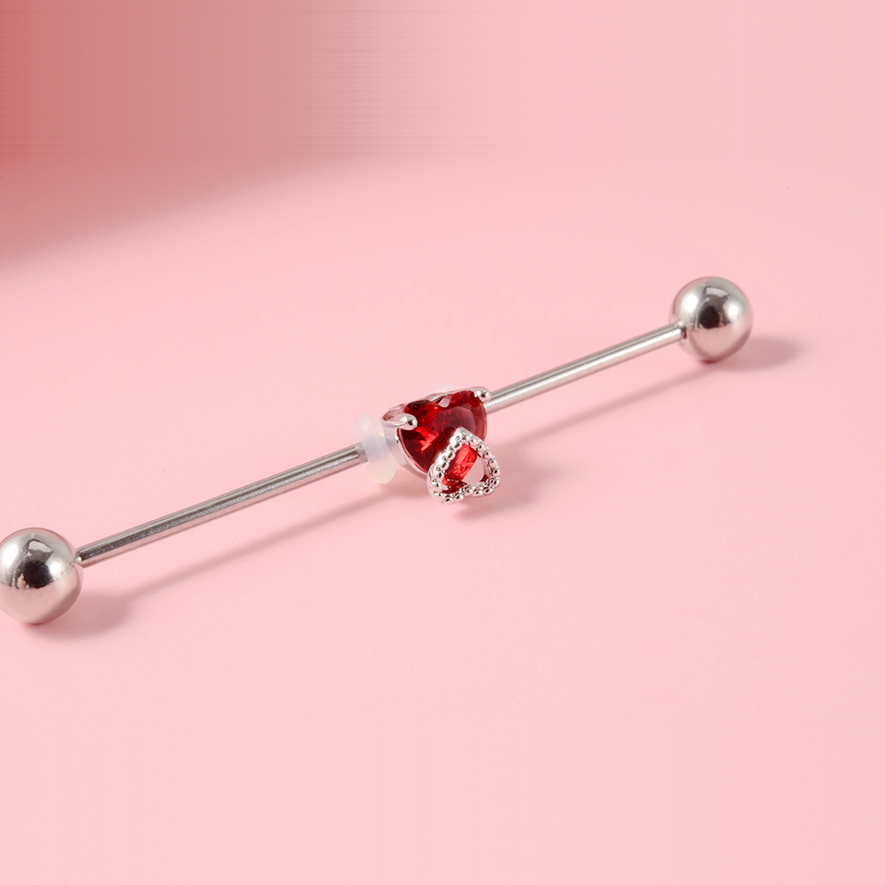 1PC Stainless Steel Man Industrial Barbell Arrow Bulk Cone Dragon Long Bridge Earring Transversal Piercing Unisex Jewelry: Platinum Plated