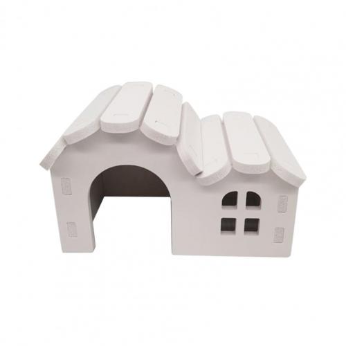 Bur-fri hamster chinchilla hus villa gør-det-selv installation chinchilla hytte lege legetøj pindsvin hamster villa bolig hytte: Hvid