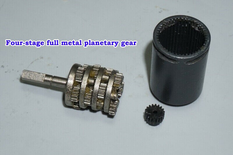 Mikro 16mm fire-trins planetreduktion gearmotor  dc 3v 6v 8v 30 rpm -100 rpm langsom hastighed højt drejningsmoment alle metal gearkasse motor