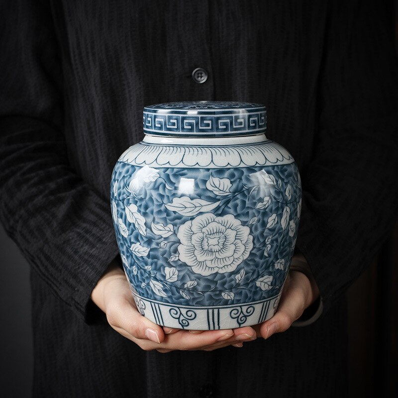 Klassieke Bloem Landschap Theebus Keramische Opslag Pot Met Deksel Grote Capaciteit Thuis Snoep Moer Koffieboon Verzegelde Opslag jar