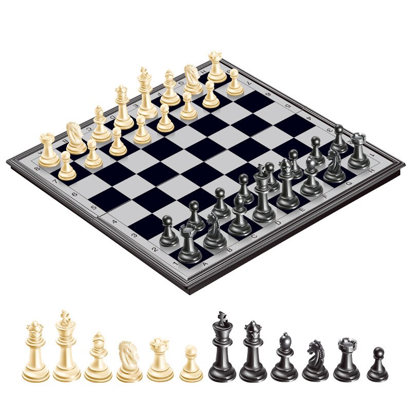 3-in-1 Wooden Magnetic Folding Chess Board Checker... – Vicedeal
