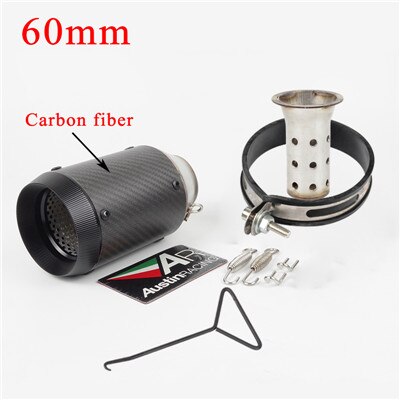 Carbon Fiber Escape System with DB kille Universal 51MM 60MM AR Austin Racing Motorcycle Exhaust Pipe For GSXR600 Z1000 ER6N K7: D