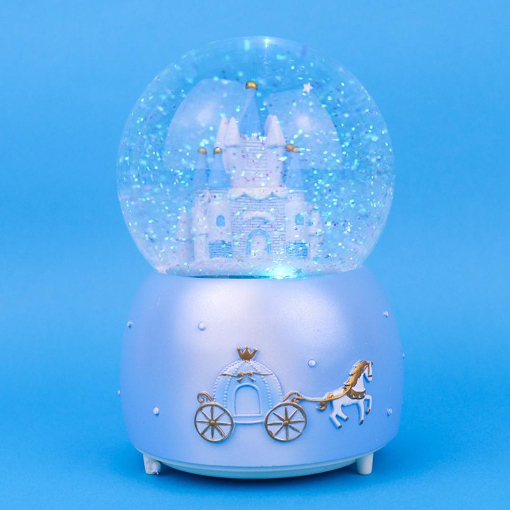 Rctown Sneeuw Bal Muziekdoos Prinses Kasteel Vorm Speelgoed Voor Home Decoratie Ornamenten Meisjes Verjaardag Valentijn Cadeau: Blue castle