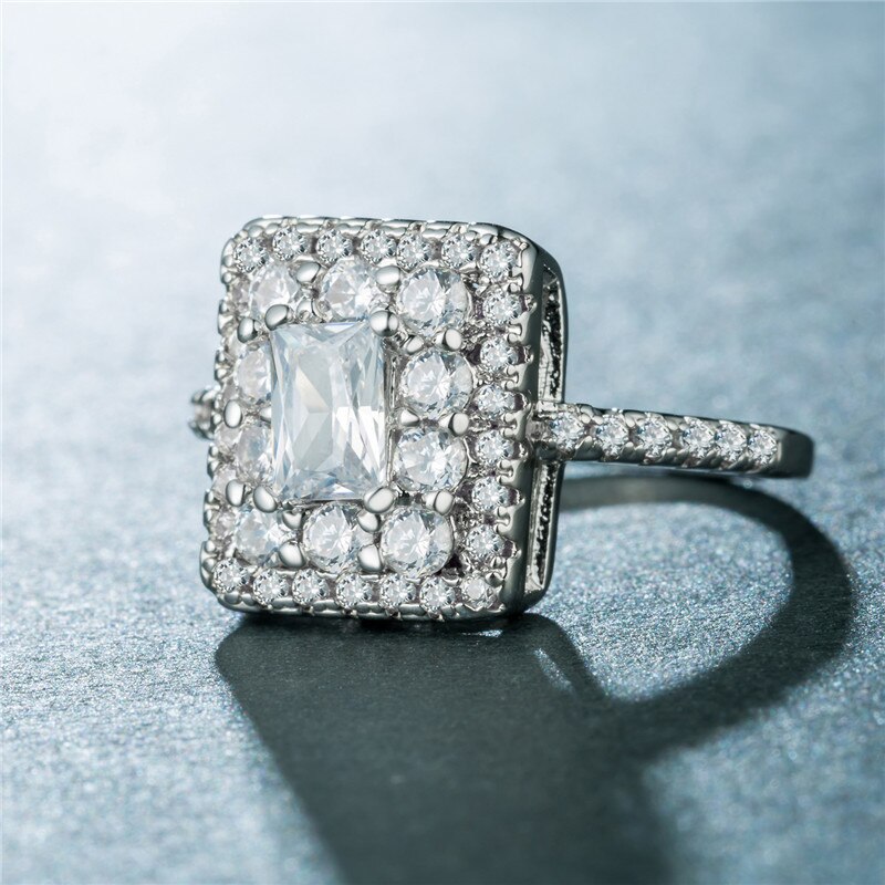 Huitan Wedding Bands With Micro Paved Trendy Engagement Bridal Ring For Women Brilliant Crystal Factory Direct