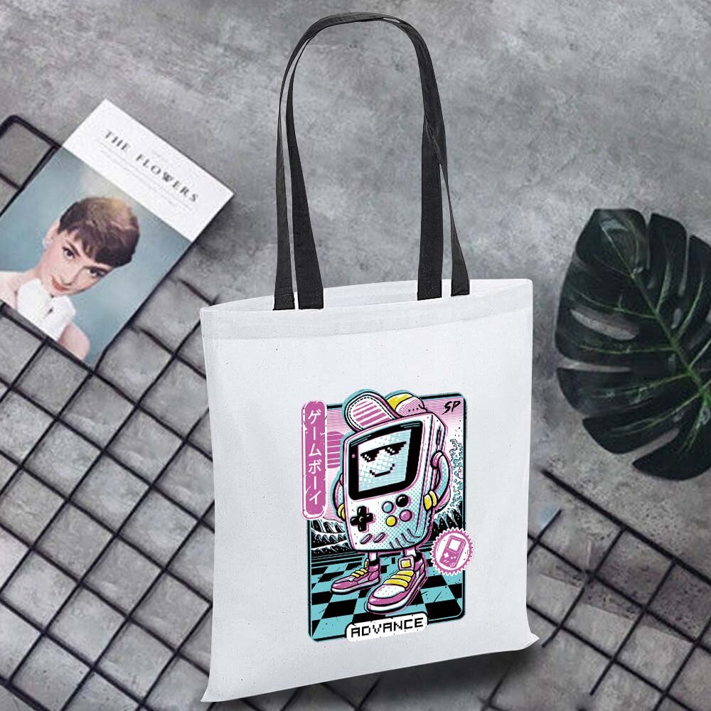 Wilde Ecobag Moeiteloos Canvas Draagtas Japan Patroon Draagbare Vrouwelijke Boodschappentas Dames Schoudertassen: japan020