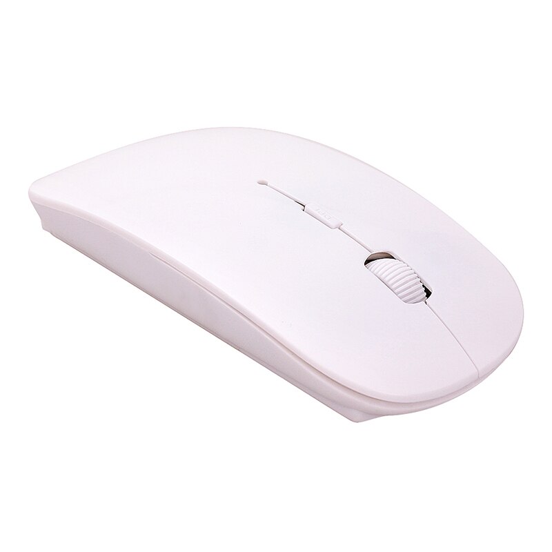 2.4G Computer Wireless Mouse with USB Receiver Laptop Notebook Ultra Thin Mouse USB Optical Mice For Laptop PC: White