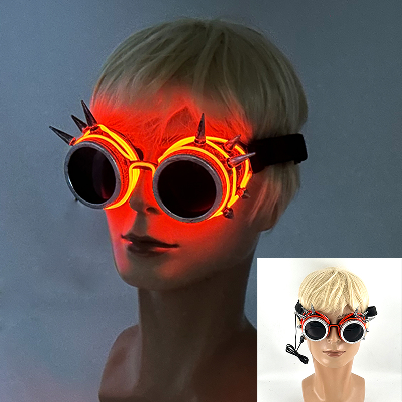 Neue 10 Farben leuchtende Dekor Kostüm Zubehör Neonlicht Sonnenbrille mit LED-Leucht brille leuchtet in dunkler Leistung