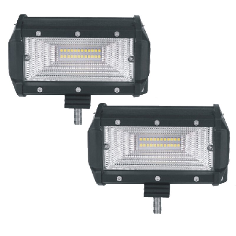 Mini bil led arbejdslys 126w firkantede led terrængående køretøj lastbil lygter spotlight led lys bar 6000k hvidt lys: 2 stk 144w