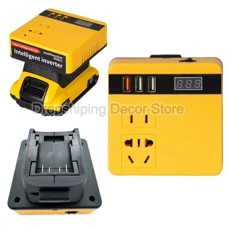 Inverter DC 18V To 220V Inverter Adapter For Makita/Dewalt/Milwaukee 18V Lithium Battery Multi-Function Power Supply Inverter