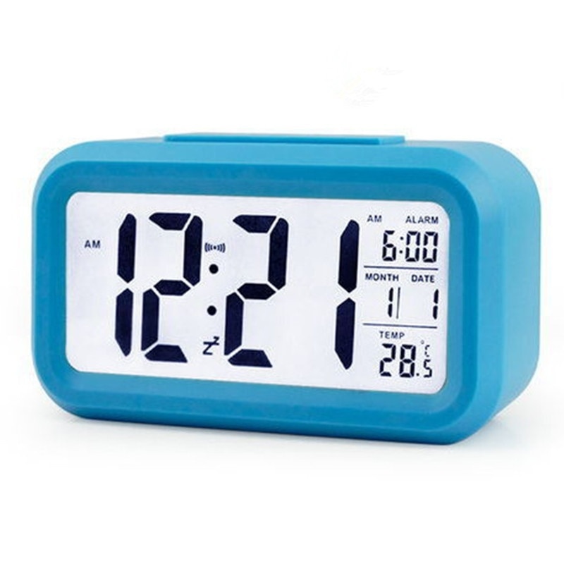Alarm Clocks Lazy Snooze Alarm Clock Mute Backlit Electronic Clock Temperature Display Digital Clocks Home Decor
