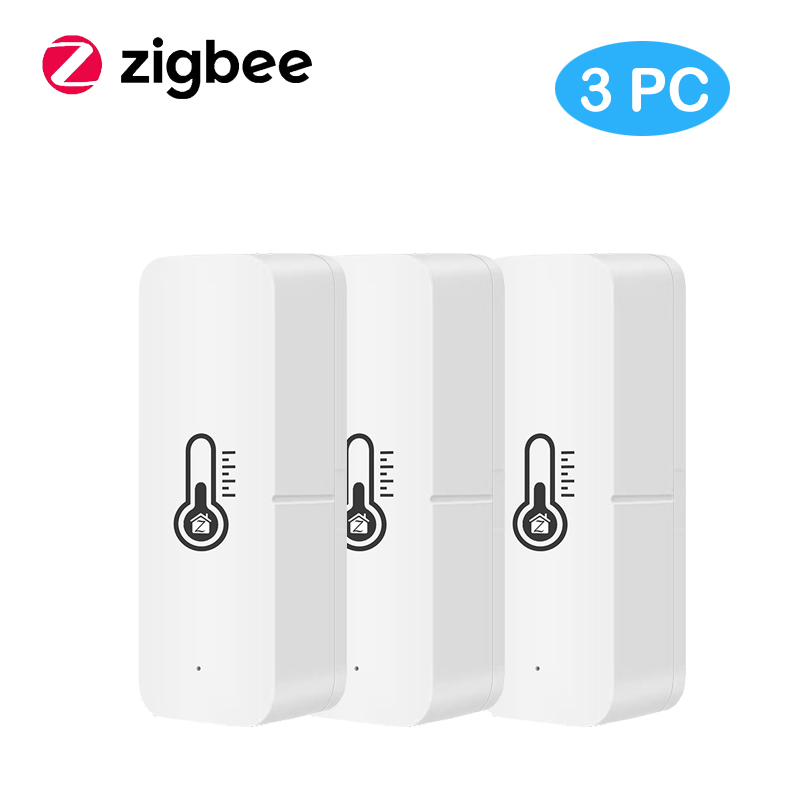 Tuya Smart Wifi / ZigBee Temperature And Humidity Sensor Indoor Hygrometer Controller Monitoring Work With Alexa Google Home: Zigbee 3PCS