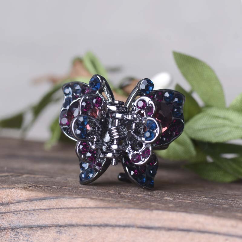 Retro Small Butterfly Gun Black Plating Hair Claw Clip Women Mini Metal Hair Clip Hair Accessories Jewelry