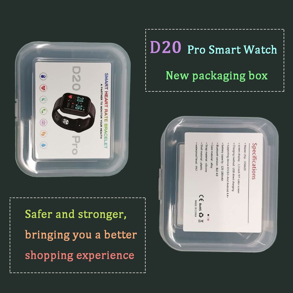 D20Profi Bluetooth Clever Uhr Y68 Fitness Tracker Armbinde Schrittzähler Wasserdicht Armbinde Herz Bewertung Blutdruck SmartBand