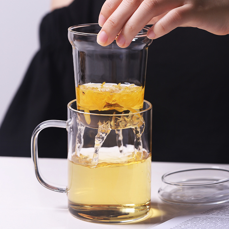 400ML gabinet znakomity szklana filiżanka zaparzacz robić herbaty filiżanki kwiatowe odporność na wysoką temperaturę otwarty płomień podgrzewany kubek na mleko z herbatą owocową