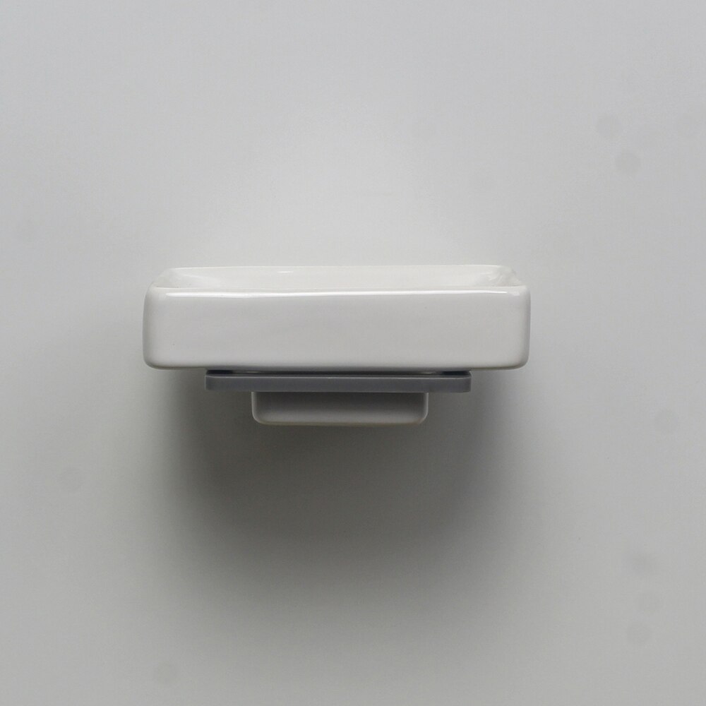Europe Style Soap Dish Holder Colorful Acrylic Ceramic Soap Rack Aluminum Bathroom Accessories Wall Mounted Soap Holder: Light Grey