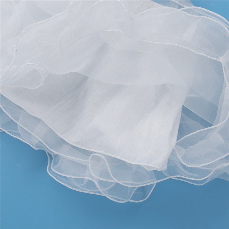 White Girl&#39;s Petticoat 3 Layers Organza Underskirt Kids Flower Girls Crinoline Ballet Skirt Tutu Wedding Petticoats Slip No Hoop