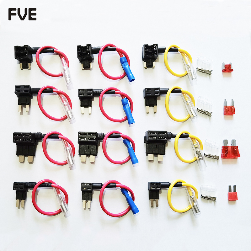 Portafusibles de hoja media estándar MINI micro de perfil bajo para coche, camión, barco, SUV, para instalación rápida y rápida, adaptador de tapa de fusible