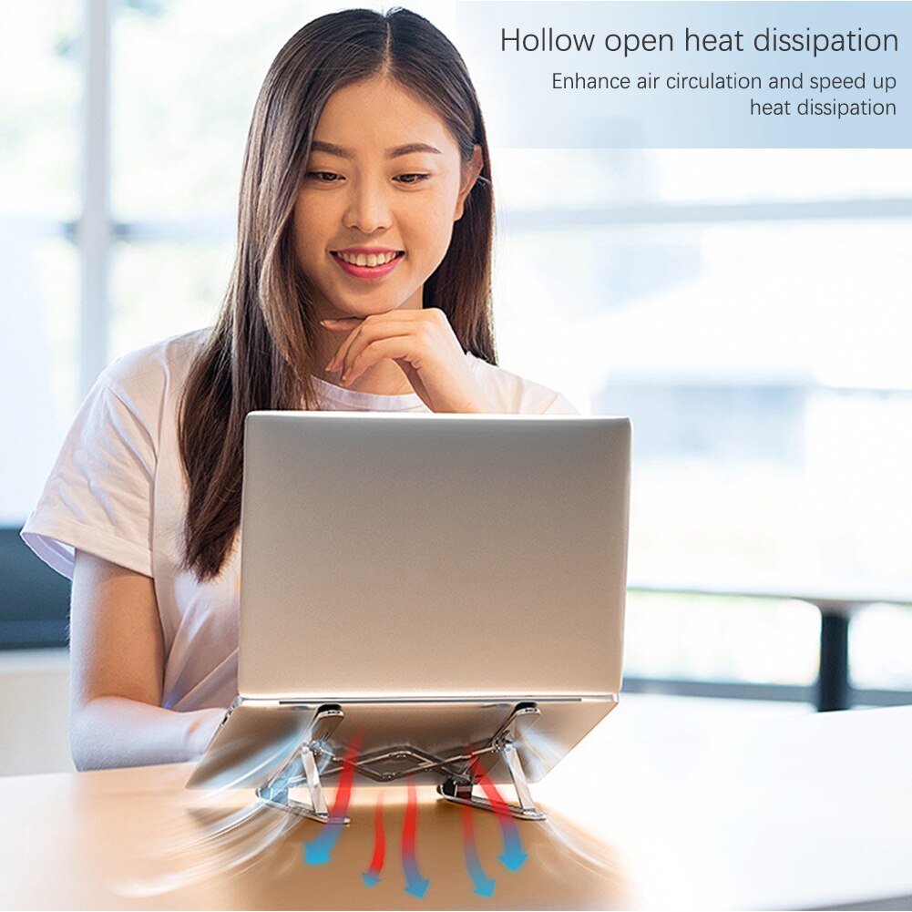 Ventilated Cooling Universal Laptop Stand Notebook Bracket Mount Adjustable Height Computer Desktop Office Riser Holder Portable