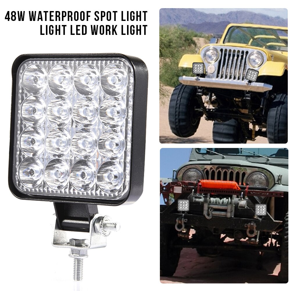 2 Pcs Led Verlichting 30V 30 Graden Led Car Spot Light Beam Vierkante Off-Road Lamp Licht mist Verlichting Exterieur Voor Jeep Boot 48W