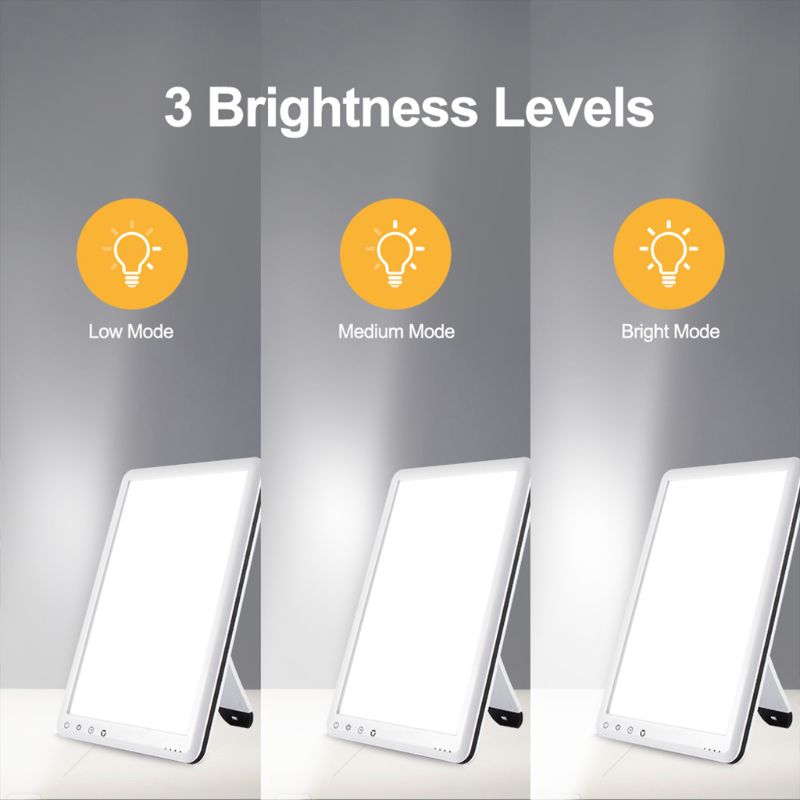 Ultra Thin Sad Light Therapy Lamp 3 Modes Seasonal Affective Disorder Phototherapy Sunlight for Home Office
