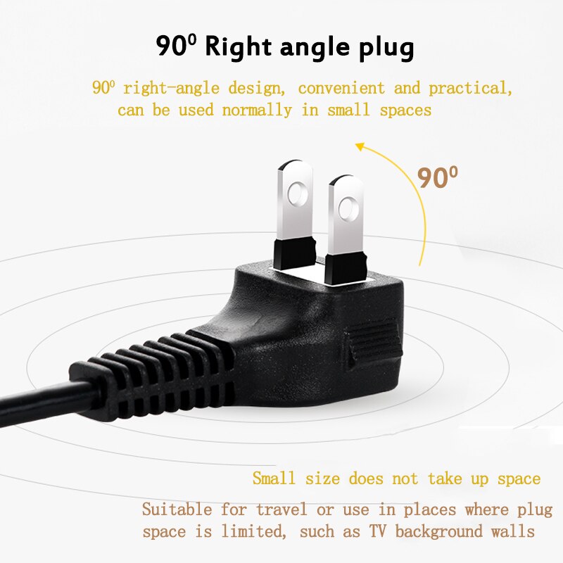 Power Extension Adapter Kabel 2-Prong Pin US/JP/CN Plug Mannelijk naar Socket Vrouwelijke Netsnoer aan-uit Schakelaar Zwart 10A 250W