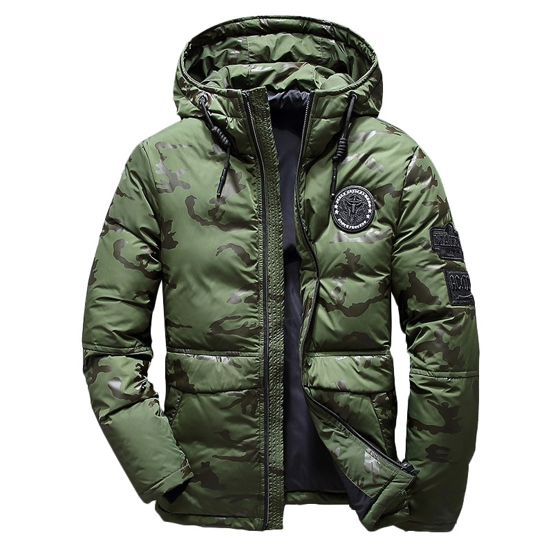 Mannen Winter Veer Jas Heren Hooded Camouflage Parka Jassen Wit Heren Dikke Jas Ultralight Donsjack Mannelijke Donsjas