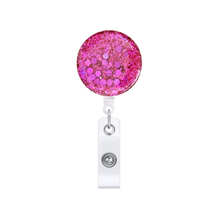 1 Piece Retractable Glitter Nurse Reel Badge Holder Clip Student ID Card Holder Keychain Lanyard: 1