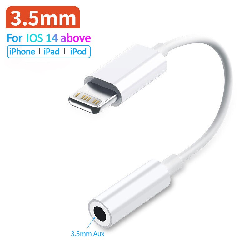 Adaptateur de casque pour IOS, séparateur Audio Aux pour IPhone 13 12 11X8 7 Plus, adaptateur d&#39;éclairage à 3.5mm, câble de prise d&#39;écouteurs