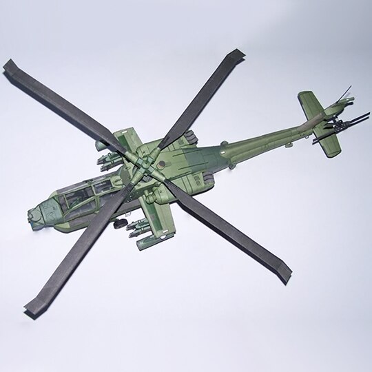 1:33 skala os apache ah -64 helikopter gunships fly papir model kit puslespil håndlavet legetøj diy