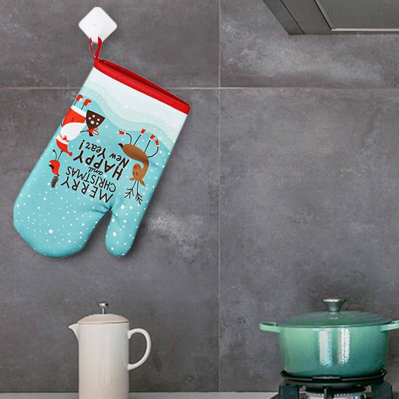 Luva de forno de natal com coasters resistente ao calor luvas de forno flexível reutilizável resistente ao calor luvas de cozinha quente conjunto de 2
