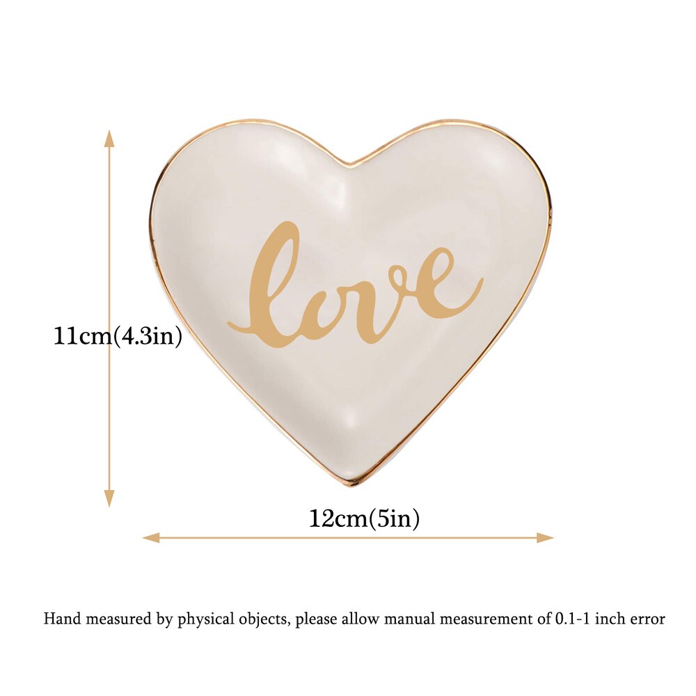 Ceramics love Storage Tray Love Jewelry Dish Gilded Letter Small Dish Necklace Storage Plate Tray Christmas